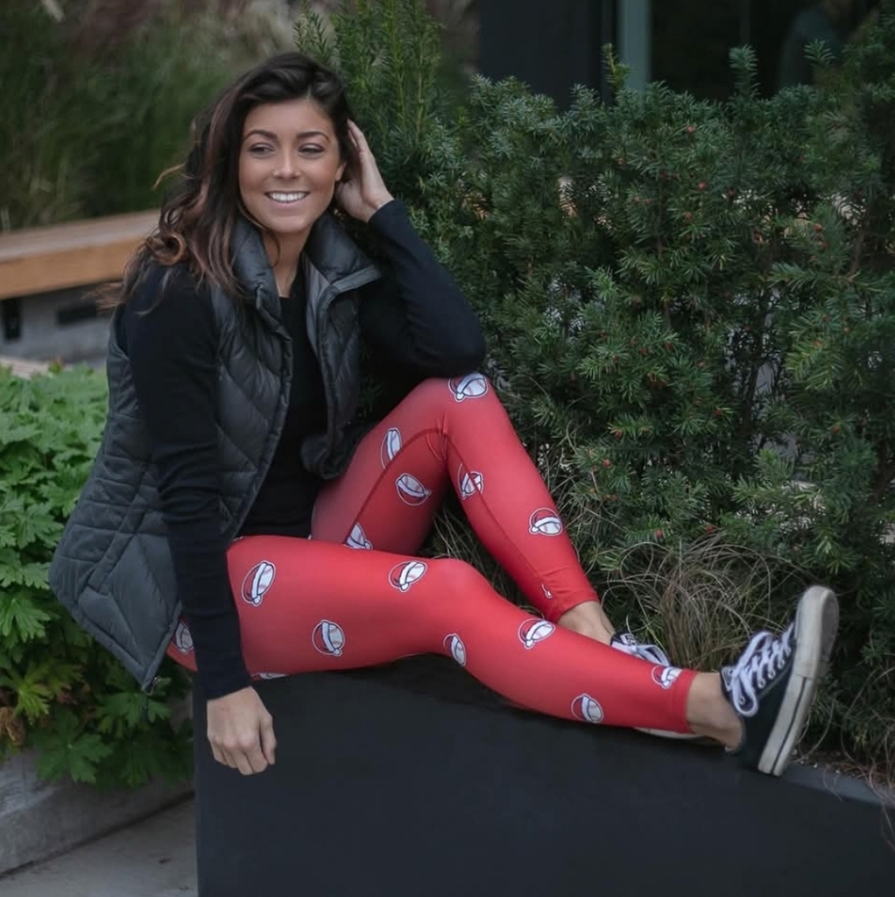 Baseballism Santa Ball Leggings Baseball Mom Christmas Hat Women's Sx 2XL